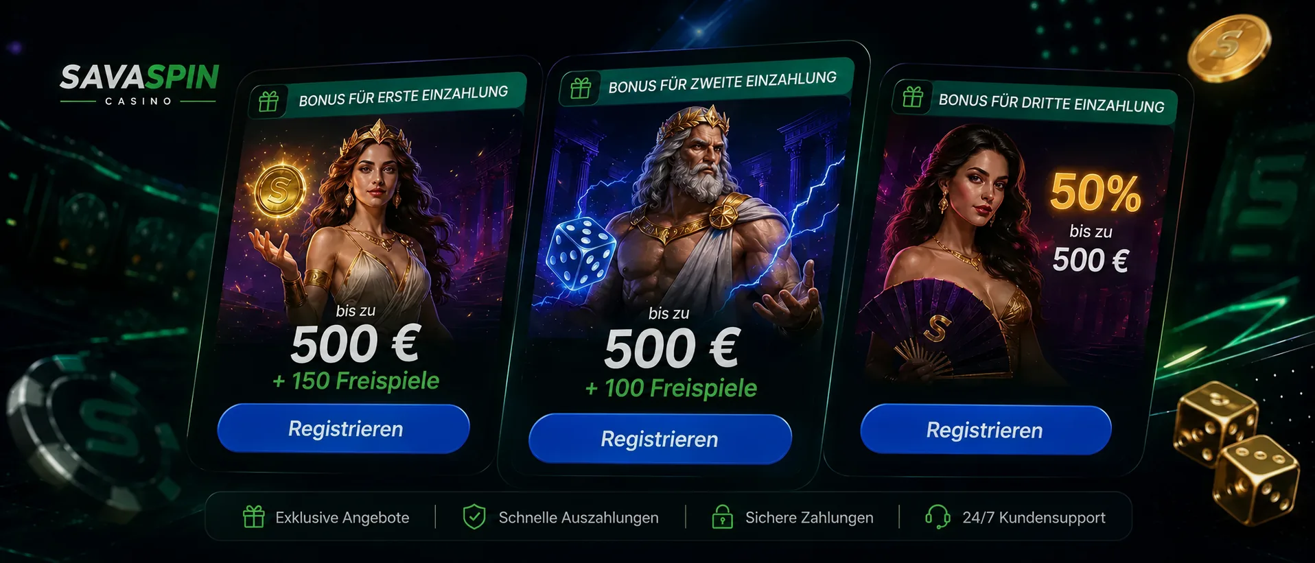 Savaspin Bonusangebote fuer Einzahlungen